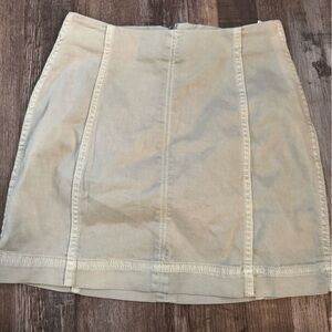 Olive Denim Skirt